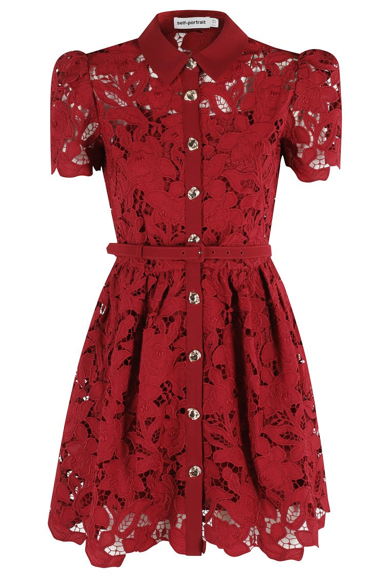 Self-Portrait Lace Collared Mini Dress