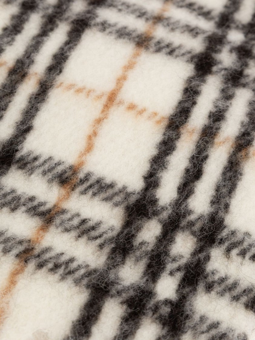 Burberry Multicolor Checked Fringed-Edge Scarf