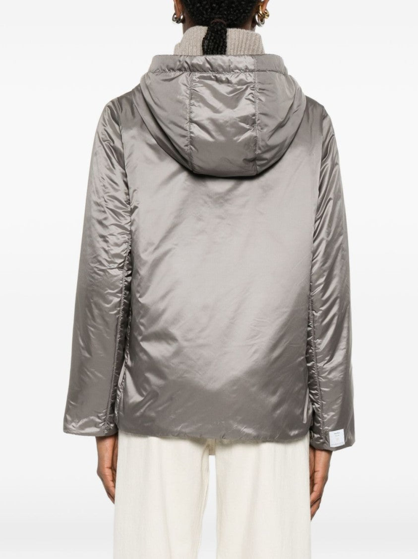 Max Mara Shiny Hooded Jacket With Gold-Tone Details