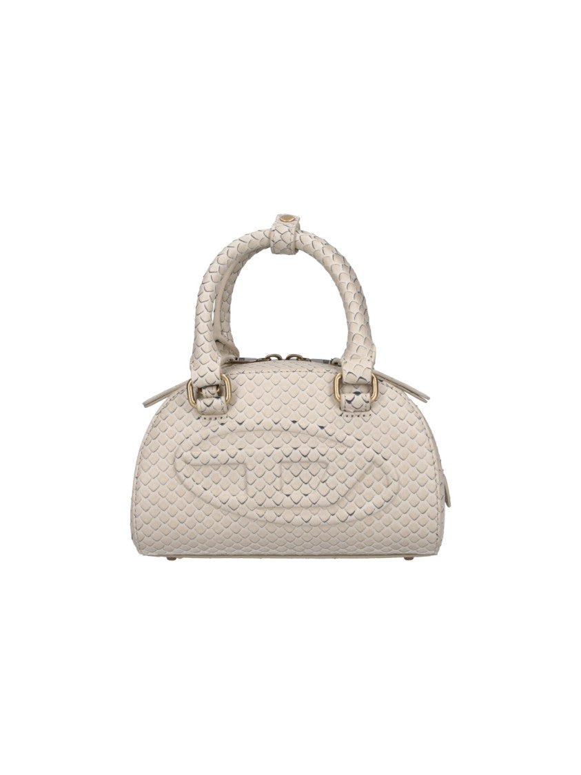 Diesel Beige 1Dr Dome Textured Leather Bag