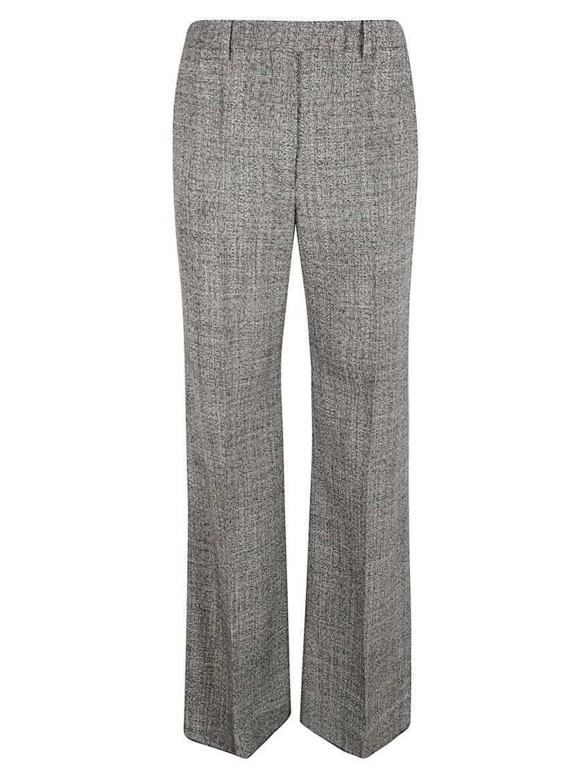 Valentino Garavani Flared White Trousers With Metal Closure