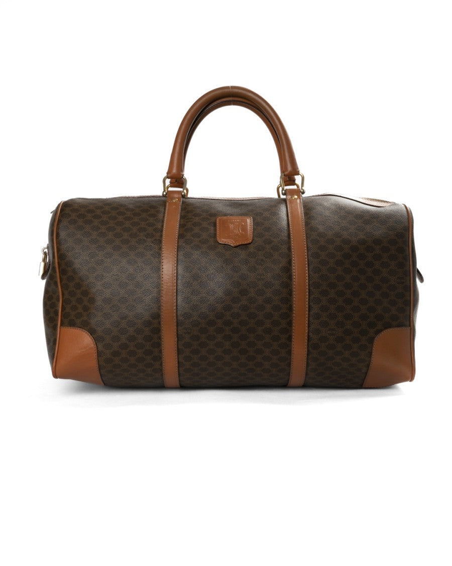 Celine 45 Triomphe Vintage Brown Duffel Bag