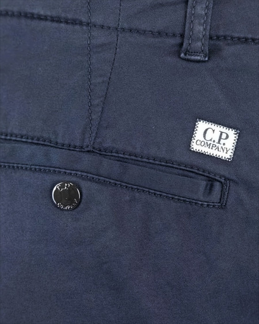 C.P. Company Tailored Blue Shorts With Cargo Pockets And Logo Detail