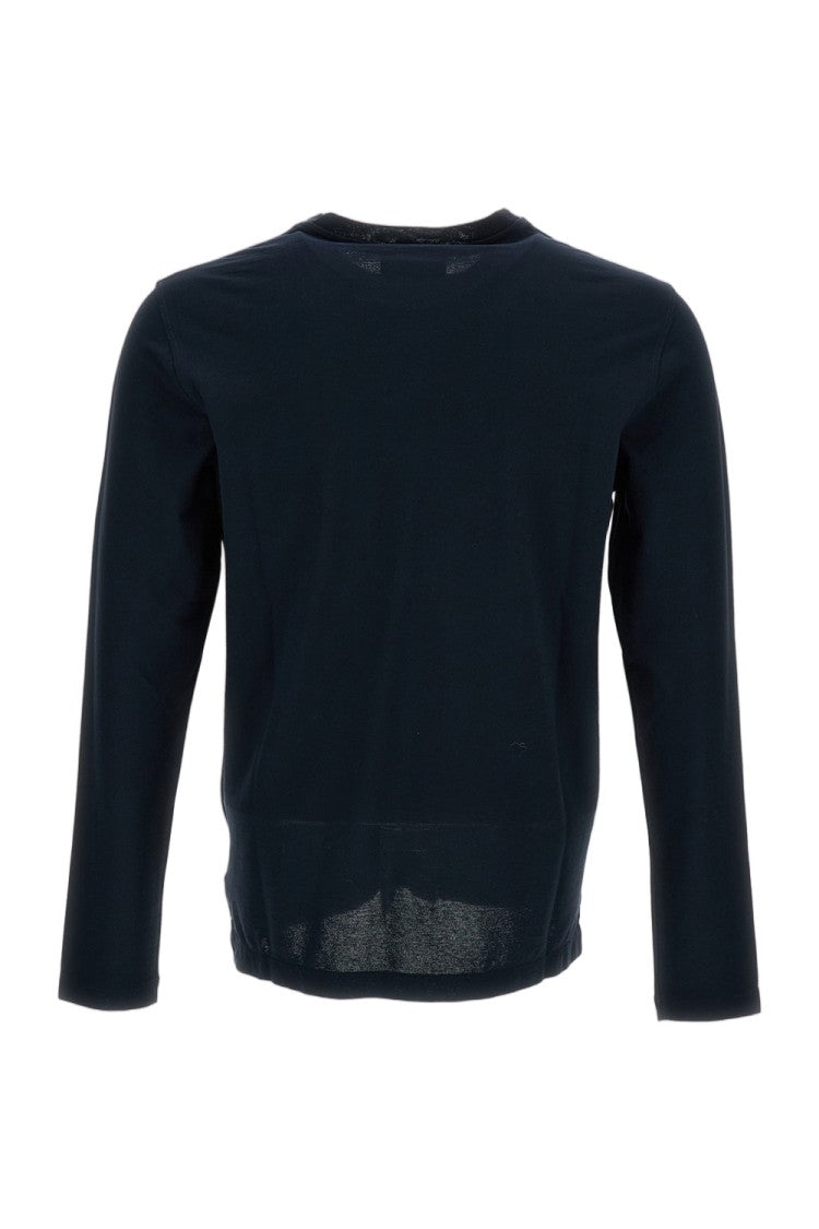 Zanone Slim Fit Long-Sleeved Crew Neck T-Shirt In Fine Cotton