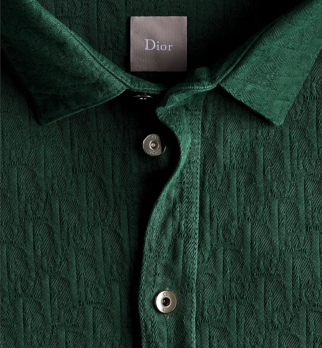 Christian Dior Textured Long-Sleeve Button-Up Shirt