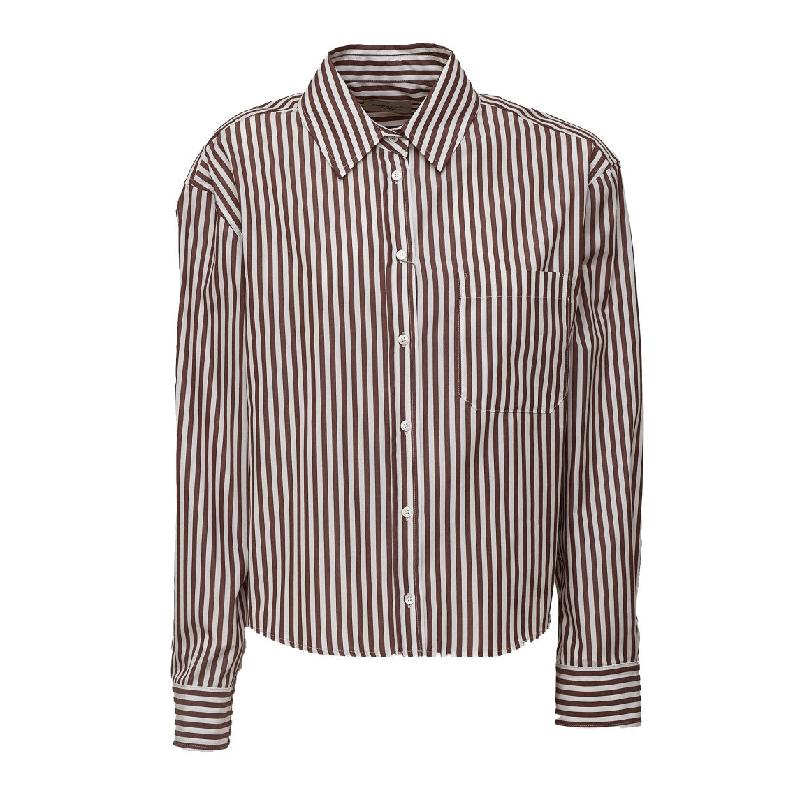 Max Mara Vertical Striped Boxy Cotton Poplin Shirt