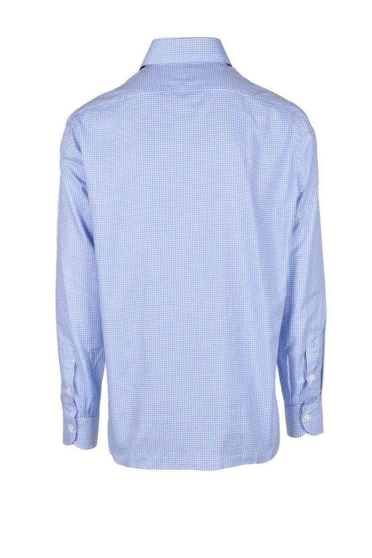 Luigi Borrelli Napoli Checkered Button-Up Shirt In Pure Cotton