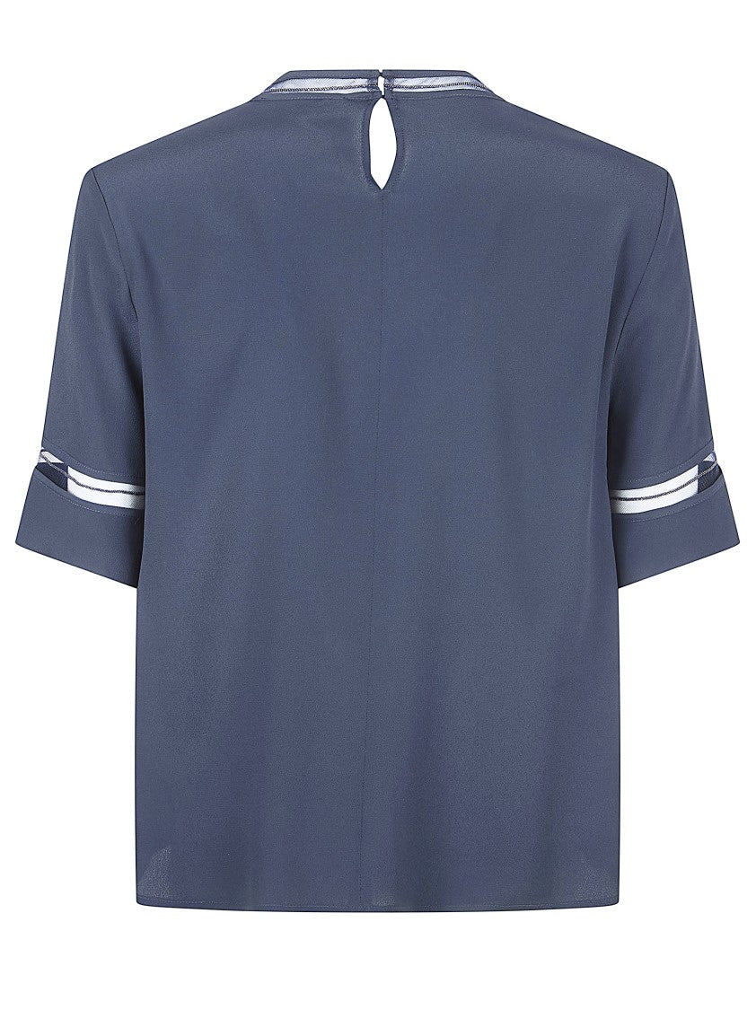 Fabiana Filippi Short-Sleeved Crepe De Chine Top