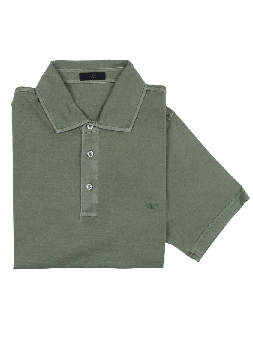 Fay White Frosted Embroidery Cotton Polo