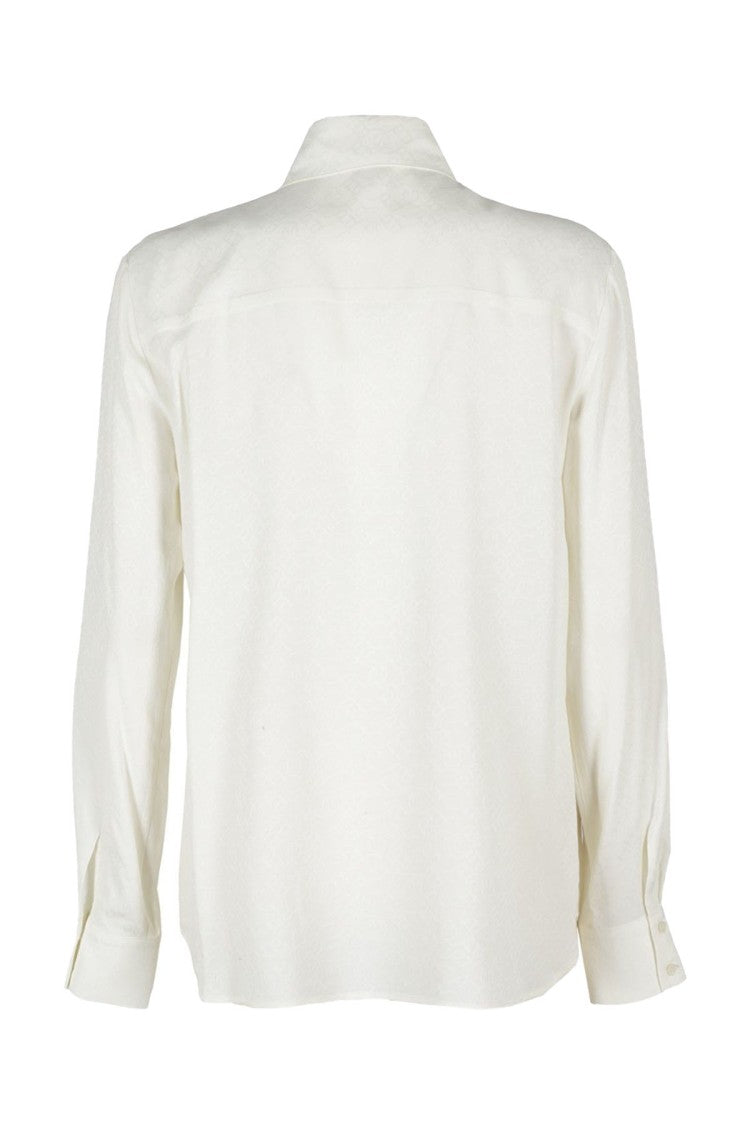 Pinko Refined White Button-Down Shirt Textured Finish