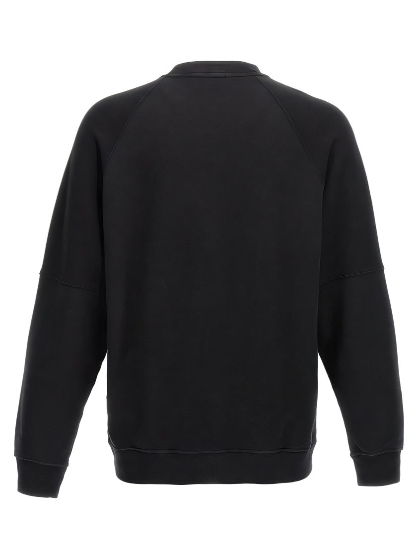 Stone Island Long-Sleeve Black Crew Neck Top With Raglan Sleeves
