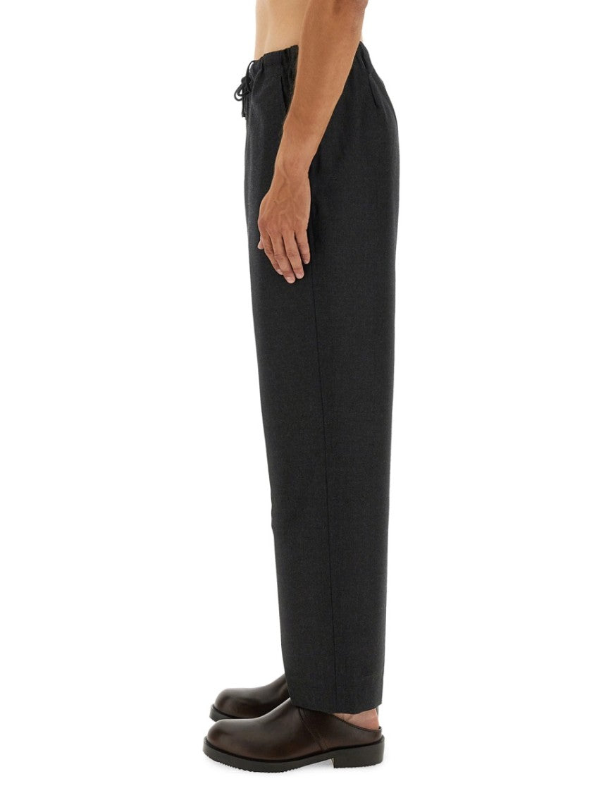 Dries Van Noten Penny Drawstring Relaxed Straight-Leg Wool Pants