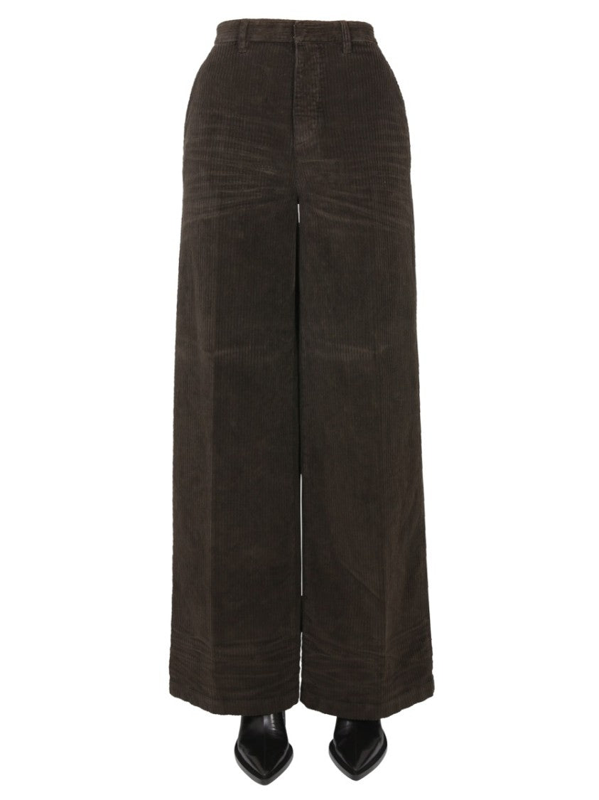 Dsquared2 High-Waisted Brown Wide-Leg Pants