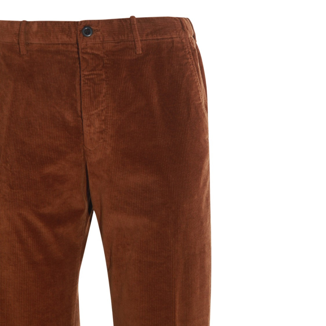 Pt Torino Straight-Leg Brown Corduroy Trousers With Classic Fit