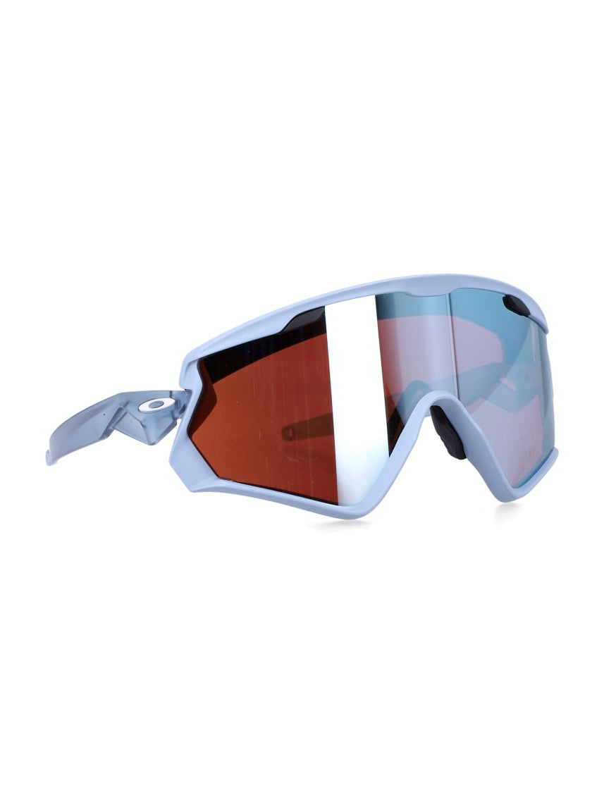 Oakley Wraparound Light Blue Sunglasses