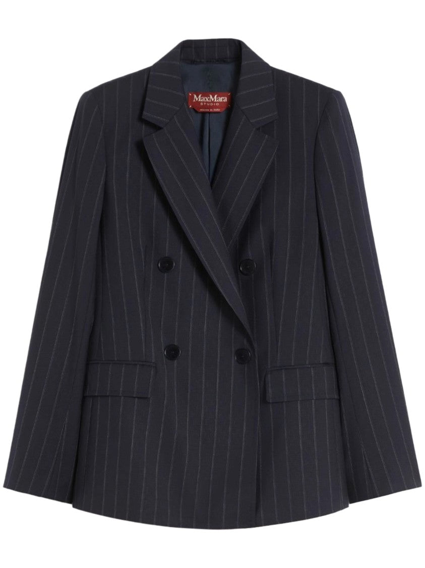 Max Mara Double-Breasted Tailored Blazer With Pinstripes