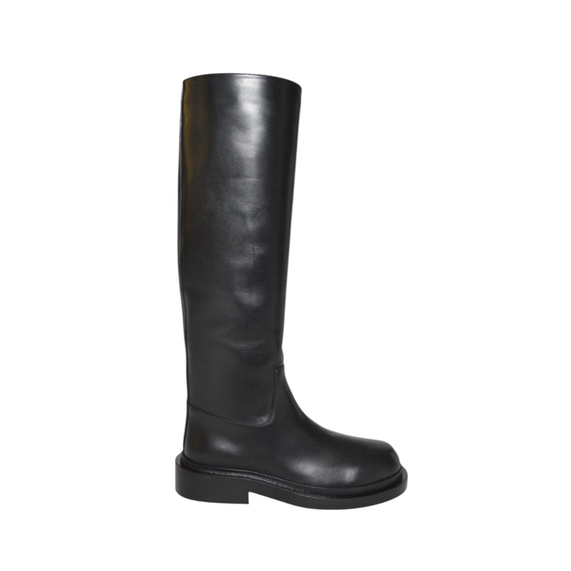 Jil Sander Glossy High Boot With Chunky Sole And Minimalist Design