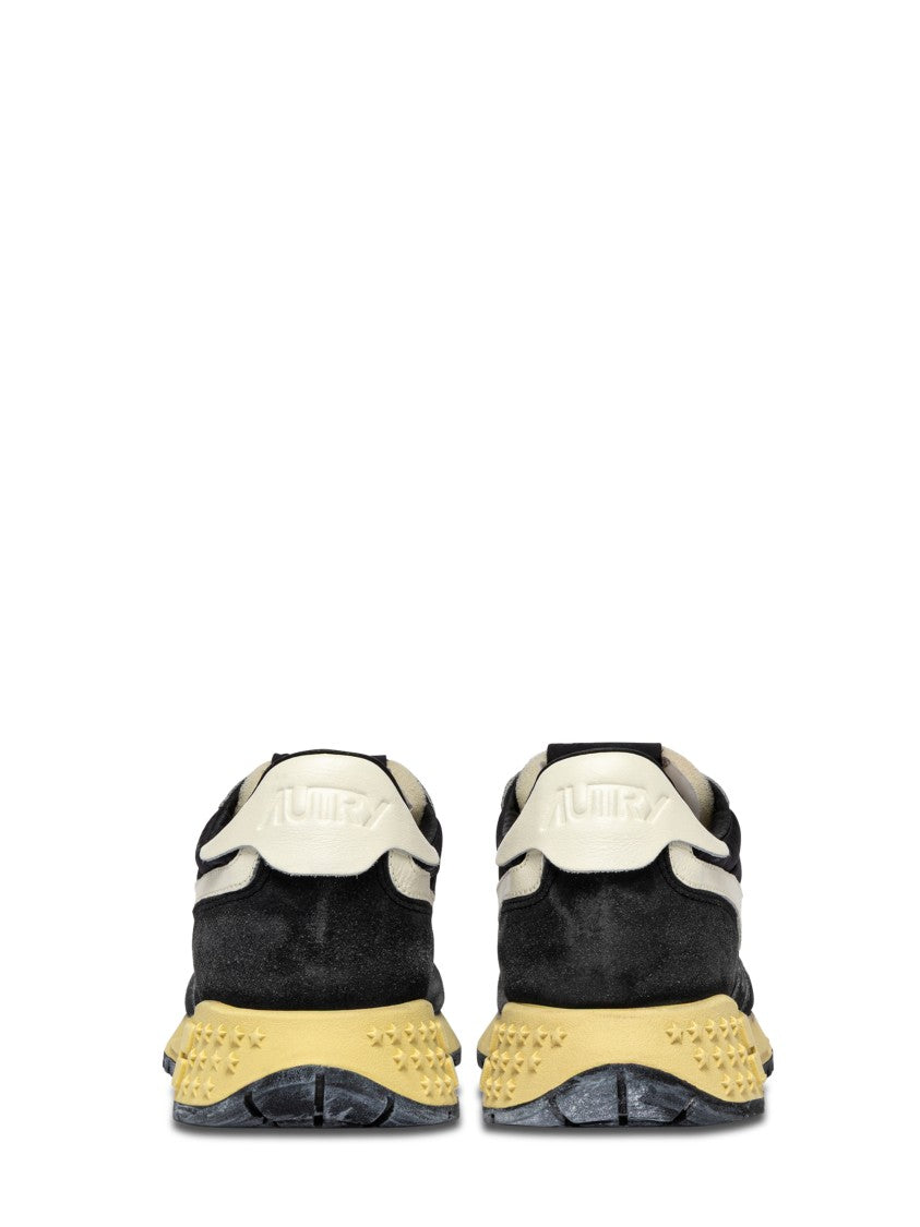 Autry Dual-Material Low-Top Sneakers With Cream Accents