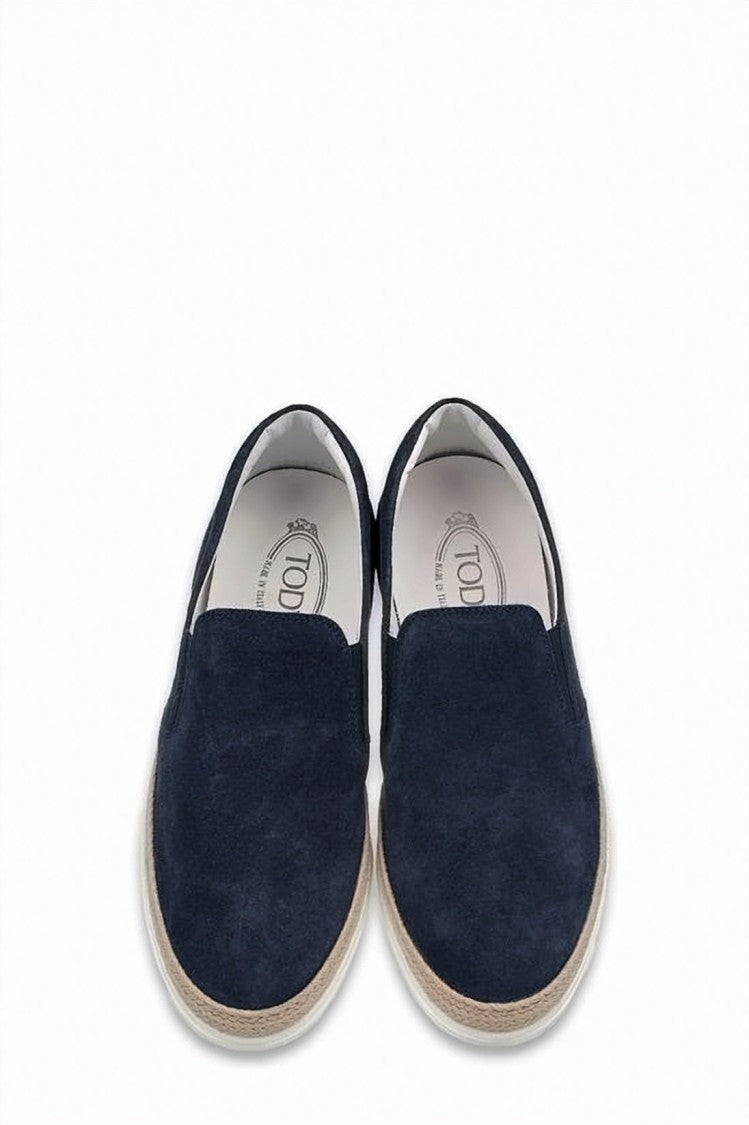 Tod's Suede Leather Slip-On Loafers With Textured Midsole Trim