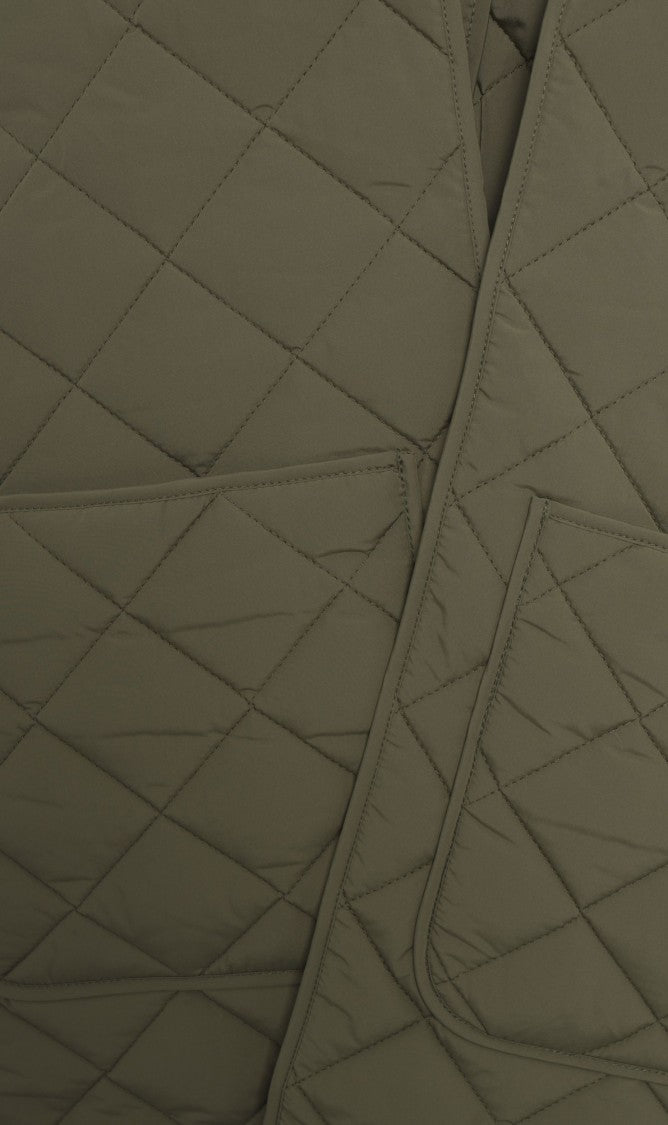 Viktoria Chan Quilted Jacket With High Collar And Unique Cape Detail