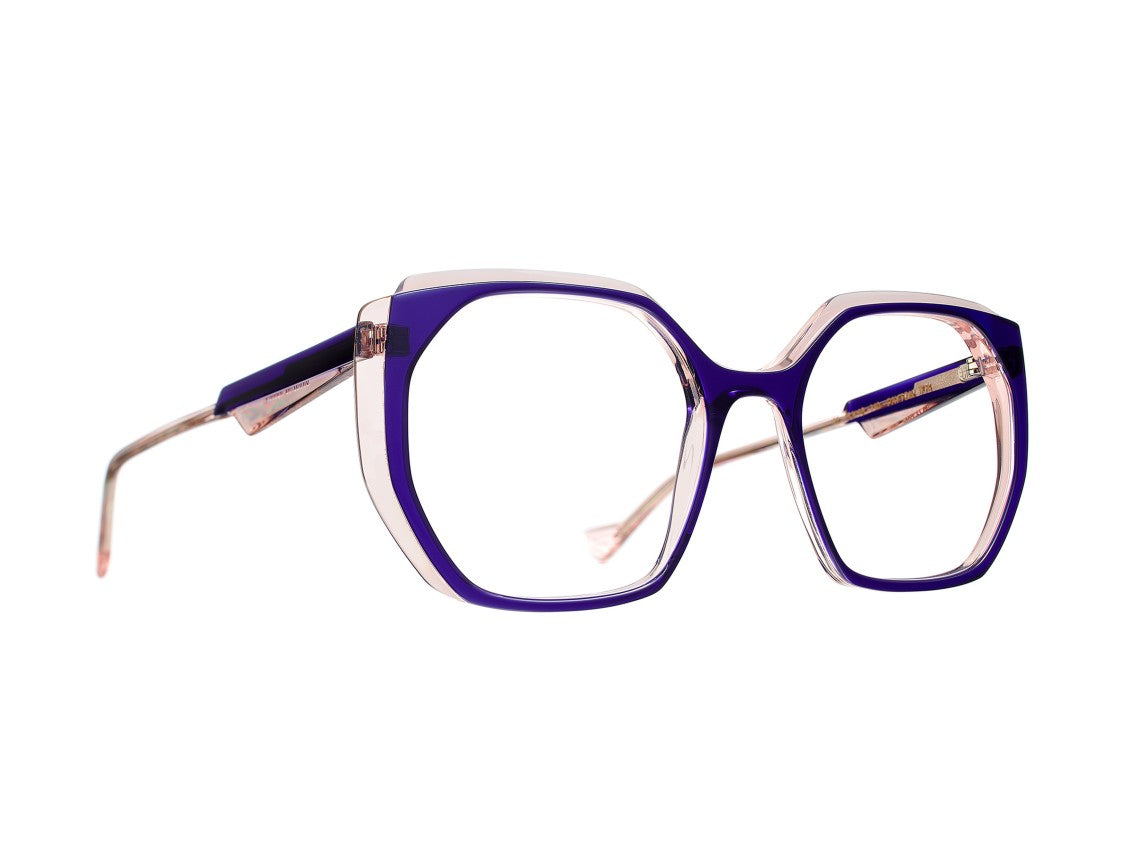 Caroline Abram Purple Payton Translucent Geometric Sunglasses