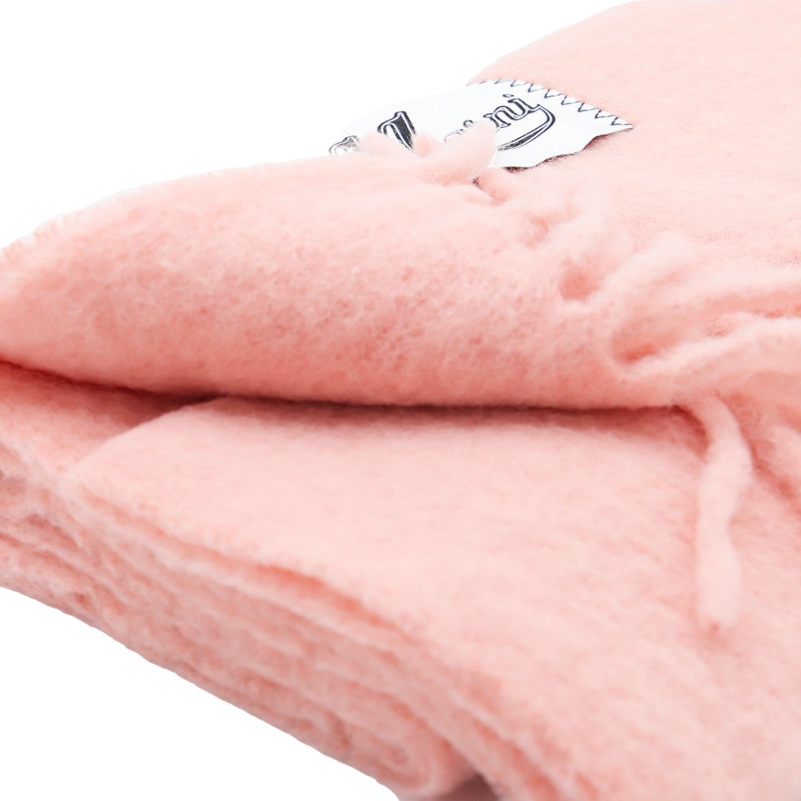 Marni Pastel Pink Fluffy Scarf With Fringed Ends