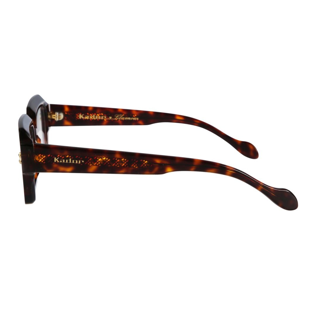 Kador Evy Glamour Rectangular Tortoiseshell Frame Eyeglasses With Gold Accents