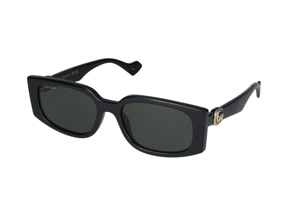 Gucci Black Metallic Logo Oversized Square Sunglasses