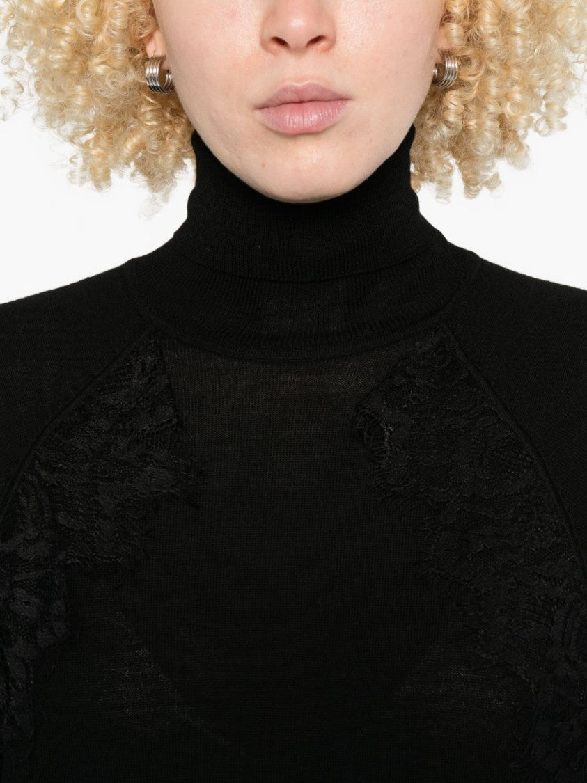 Liu Jo High Turtleneck Black Wool Sweater