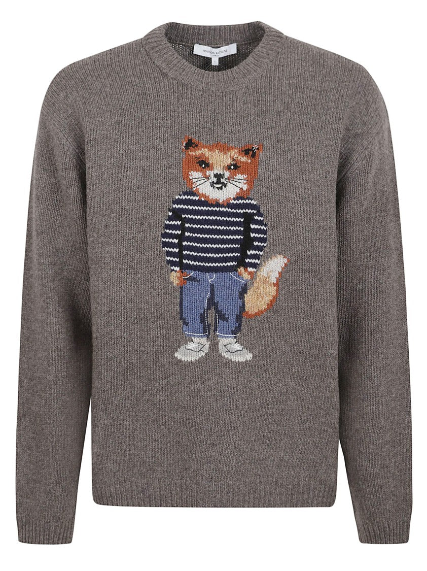 Maison Kitsuné Knitted Wool Blend Sweater