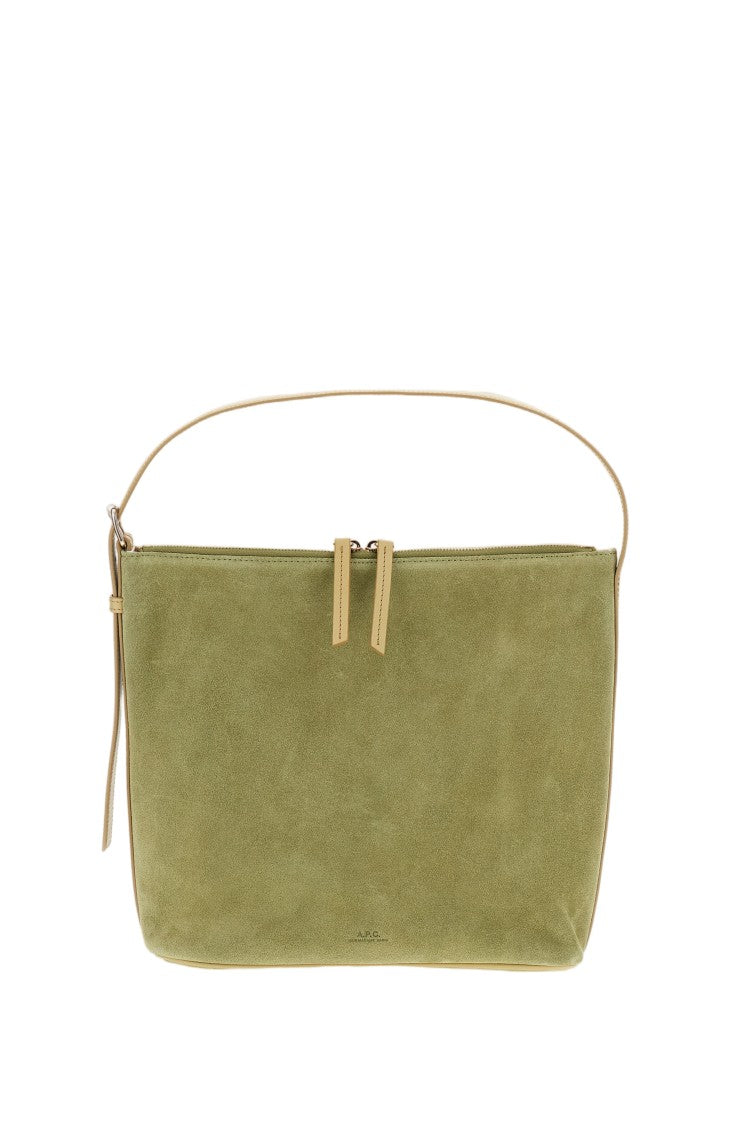 A.P.C. Green Vera Suede Shoulder Bag