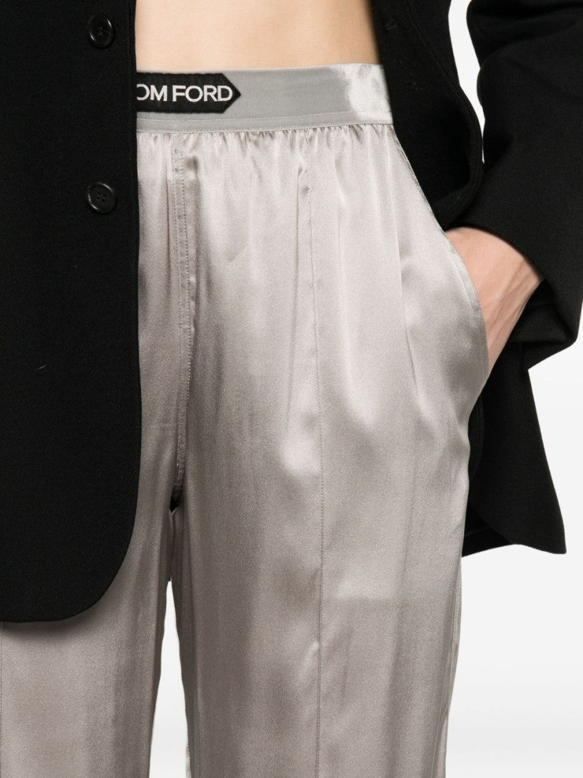 Tom Ford Wide-Leg Trousers With Satin Finish