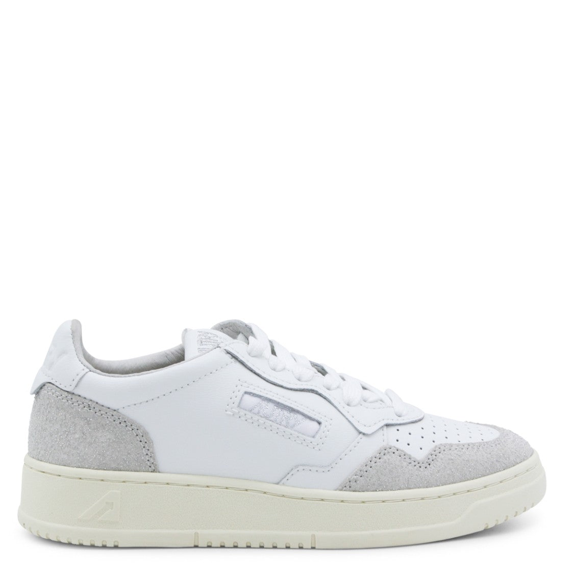 Autry White Leather And Grey Suede Sneakers