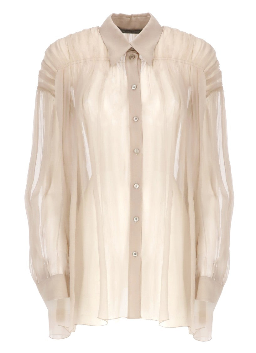 Alberta Ferretti Beige Silk Shirt