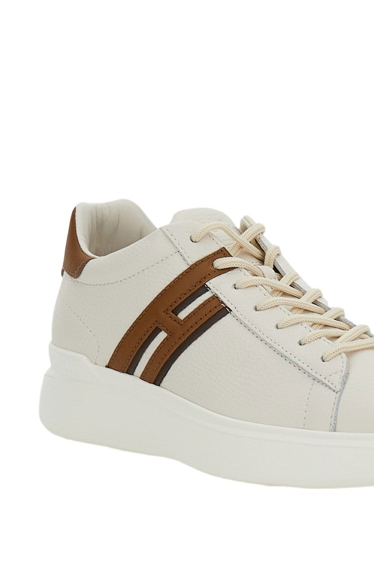 Hogan Lace-Up Low-Top Sneakers With Tan Leather Accents