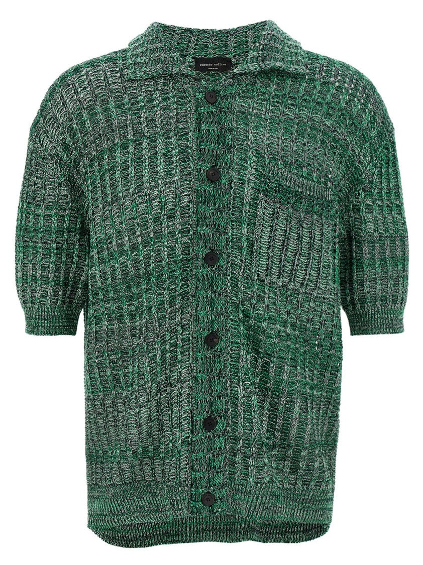 Roberto Collina Mouliné Knit Stitch Polo Shirt