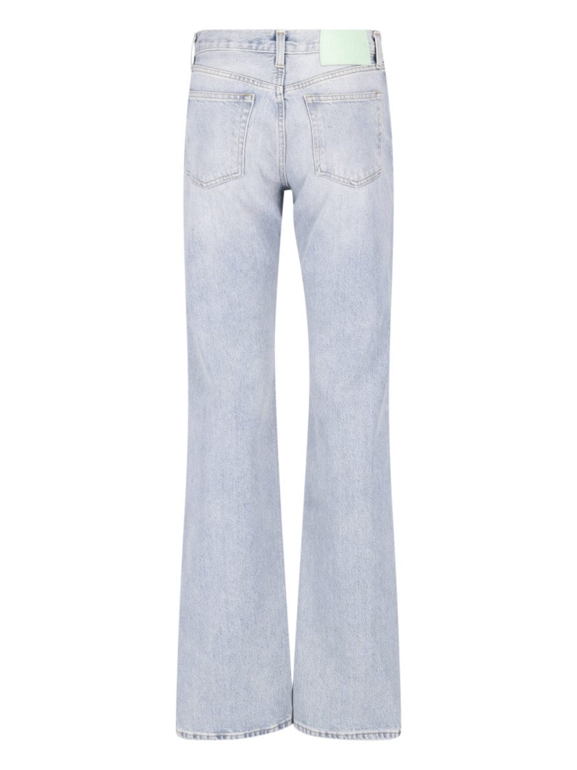 Haikure Light Blue Star Straight-Leg Cotton Denim Jeans