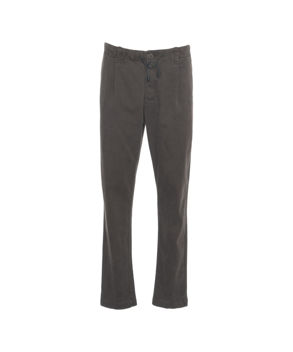 Transit Relaxed Fit Trousers With Classic Pleats And Drawstring Waistband