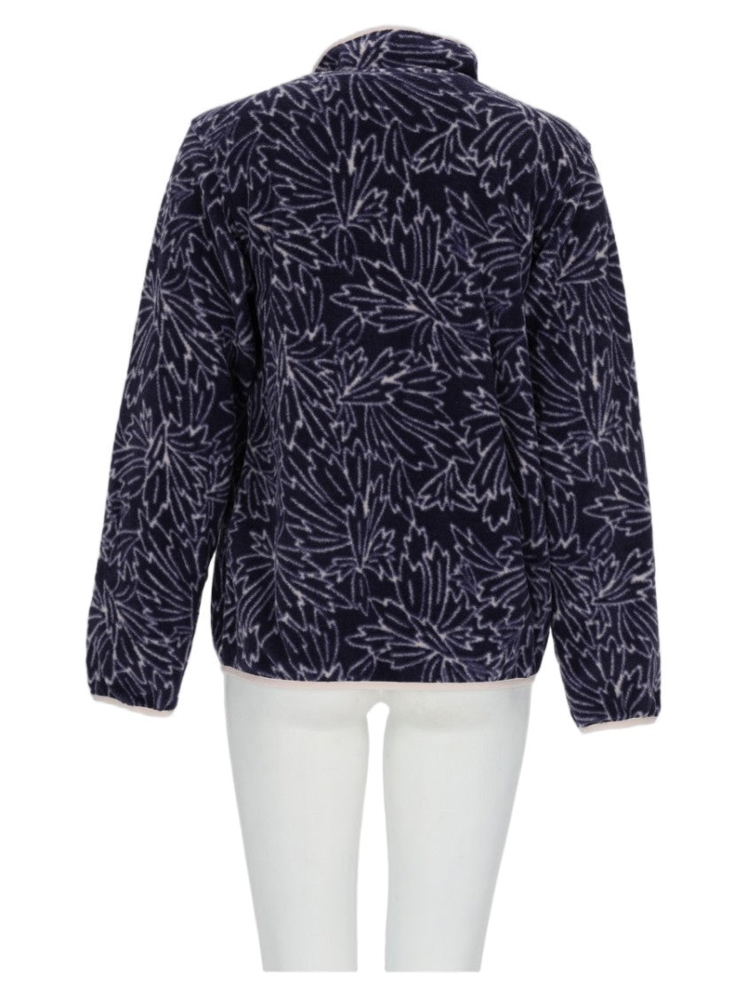 Patagonia Abstract Leaf Pattern Pullover Sweater With High Collar
