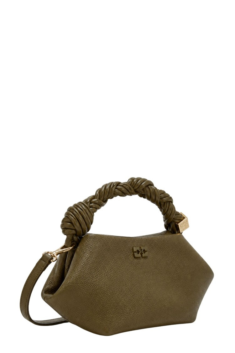 Ganni Green Bou Small Grained Hexagonal Recycled Polyester Tote Bag