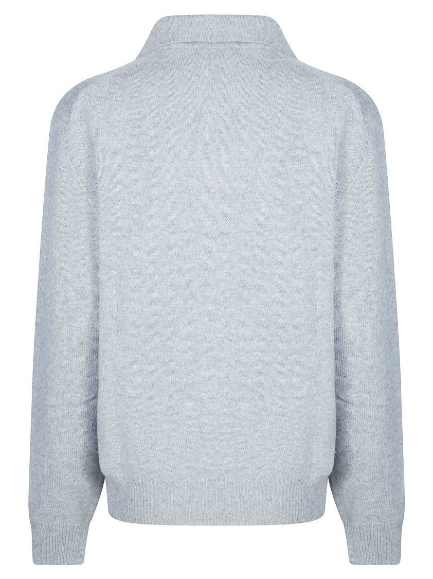 Victoria Beckham Light Grey Genevieve Merino Wool Cashmere Sweater