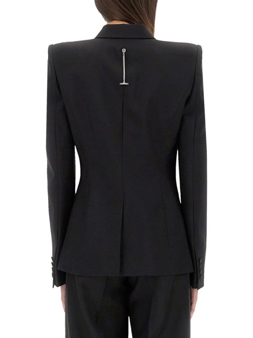Alexander Mcqueen Double-Breasted Jacket With Voluminous Shoulders