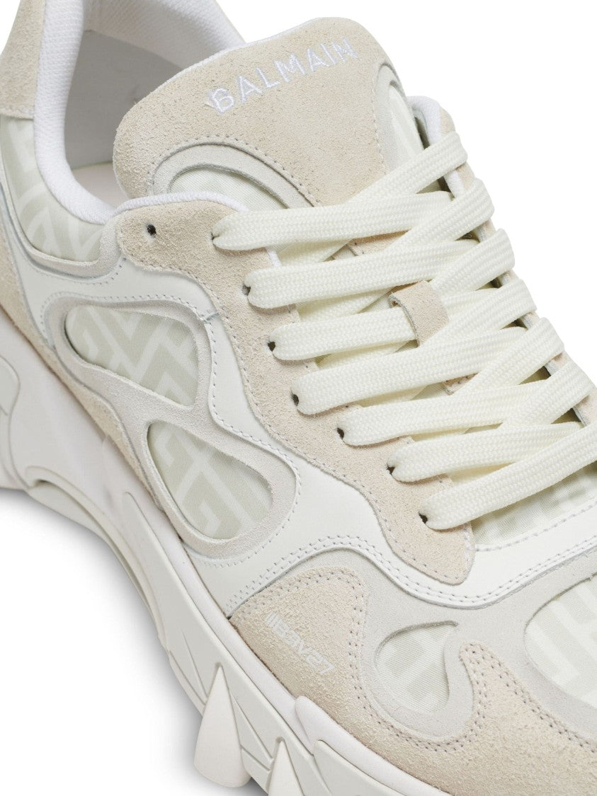 Balmain Trainers Combining Suede And Nylon With Sole