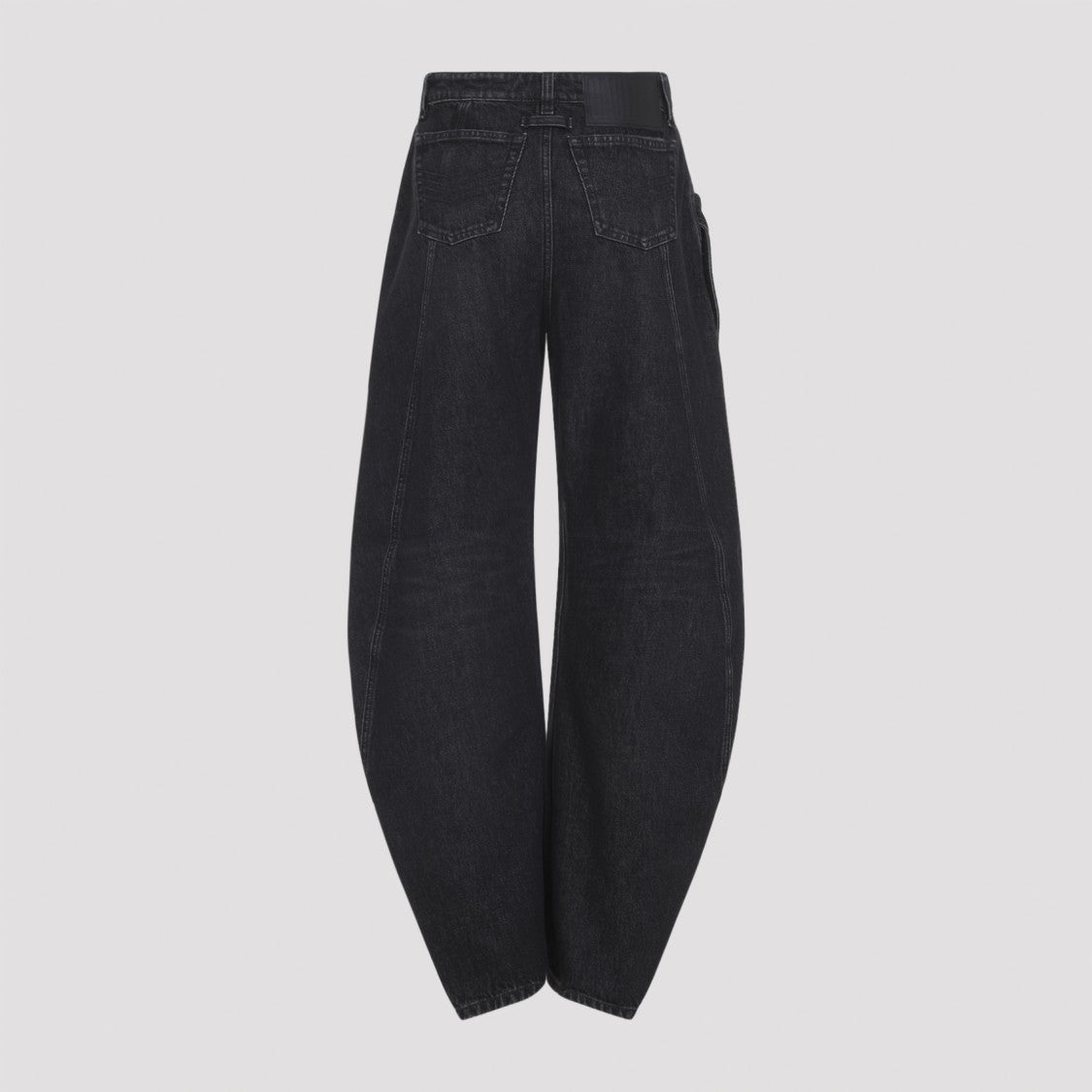 Jean Paul Gaultier Signature Black Cotton Low Waisted Jeans With Exaggerated Legs