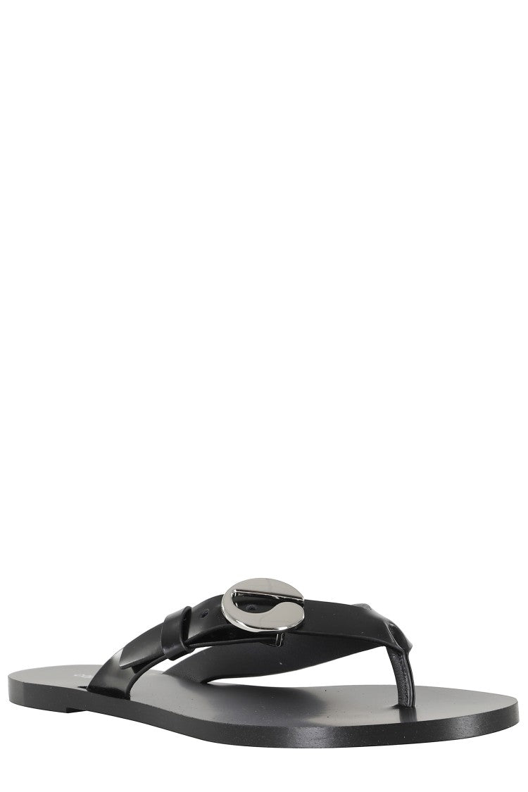 Coperni Black C Logo Flip Flops Side-Logo Leather Sandals