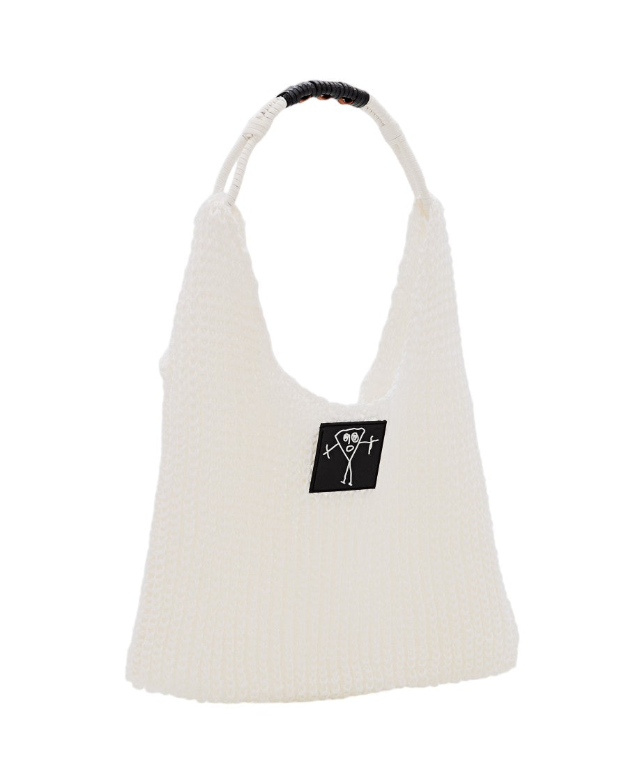 Plan C Mesh Tote Bag With Braided Handles And Unique Design