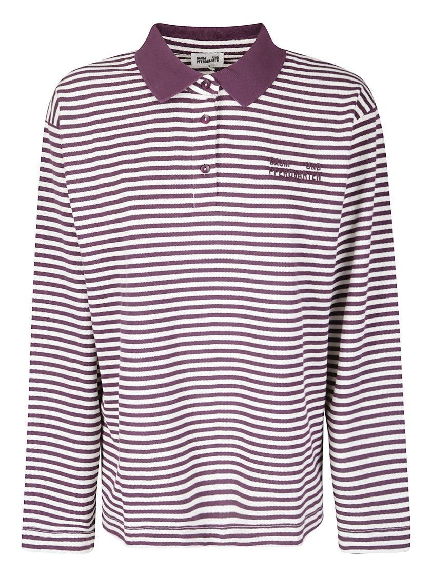 Baum Und Perdgarten Oversized Long-Sleeve Polo Shirt In Lightweight Cotton
