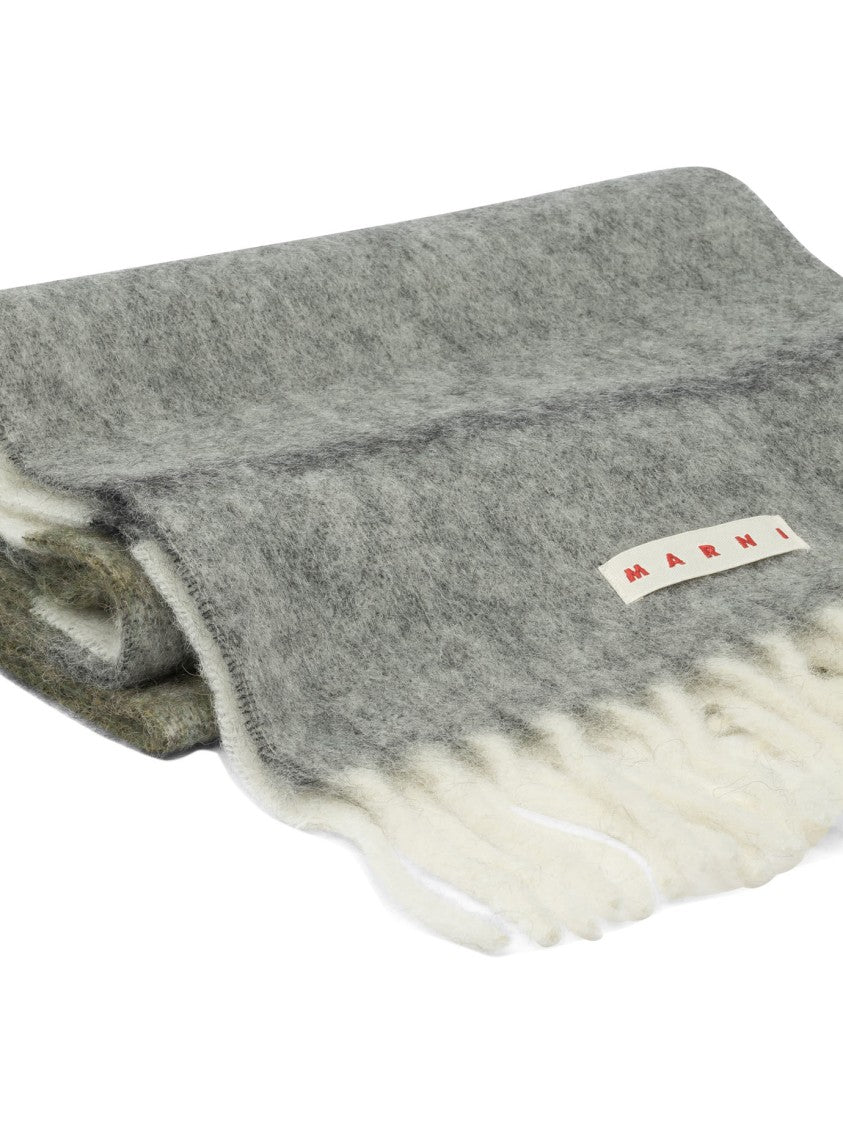 Marni Gradient Grey Mohair And Alpaca Scarf