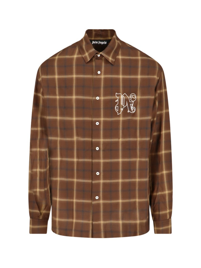 Palm Angels Checked Shirt – Brown