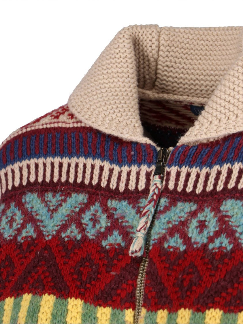 Polo Ralph Lauren Multicolor Geometric Knit Zip Cardigan